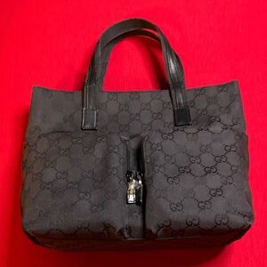 Gucci Black GG Canvas Tote